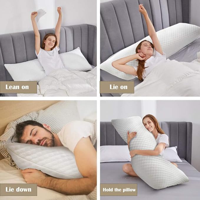 DOWNCOOL Full Body Pillow for Adults- Ultra Soft Long Bed Pillow - Image 4