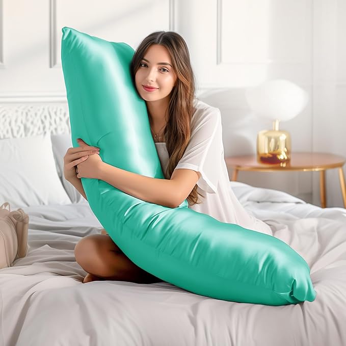 BEDELITE Satin Body Pillow Cover 2 Pack, Super Soft and Cooling Body Pillow - Image 3