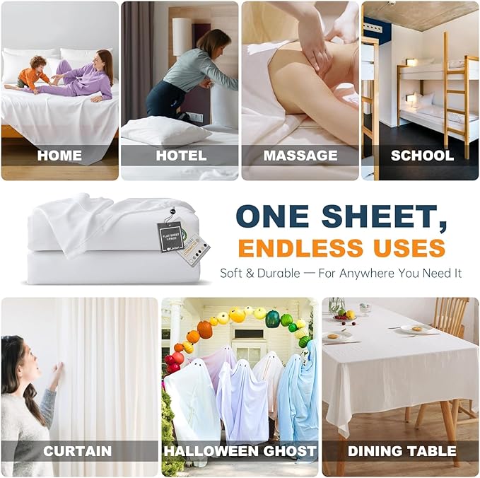 Lavisun Twin Flat Sheets Only, 1 Pack Soft Brushed Microfiber Bedding Sheets - Image 7