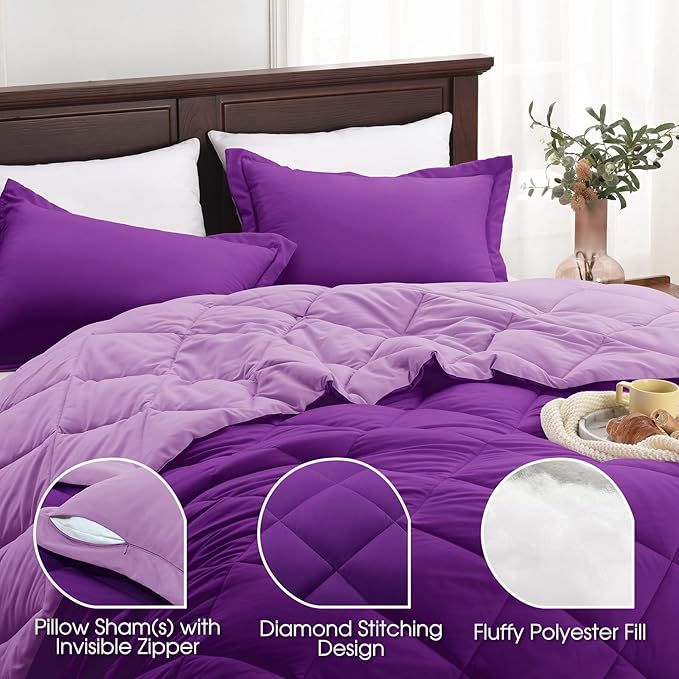 Basic Beyond California King Comforter Set, 1 Comforter 104"x96" and 2 Pillow - Image 4