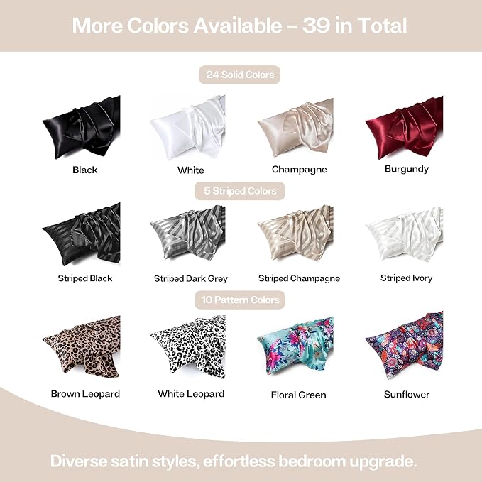 MR&HM Satin Body Pillow Cover, Soft and Breathable Body Pillow Case - Image 7