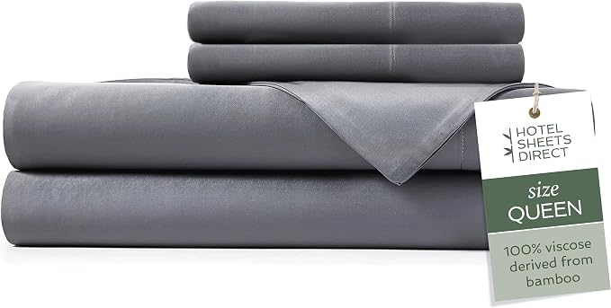 Hotel Sheets Direct 4 Piece Bed Sheet Set Queen Size, 100% Viscose Derived from by HOTELSHEETSDIRECT