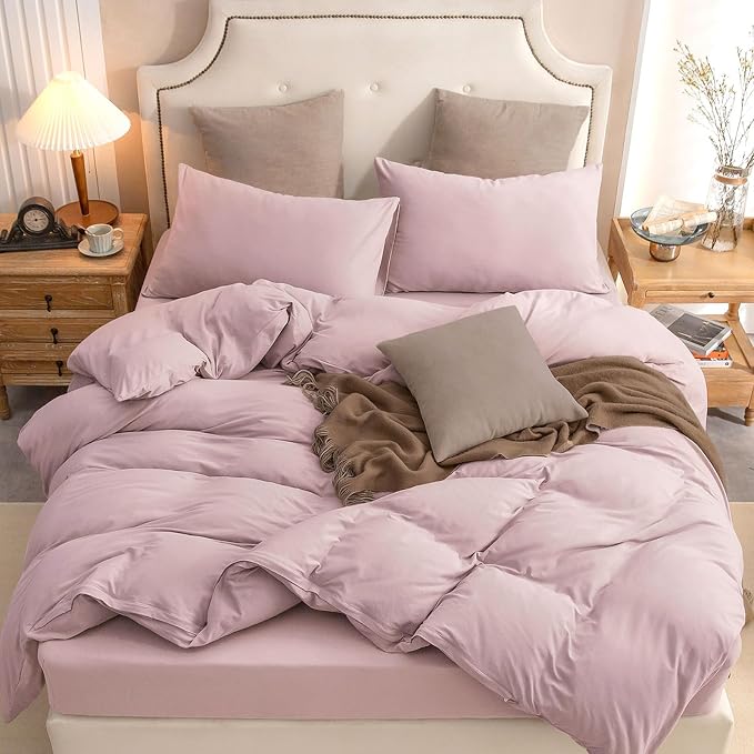 PURE ERA Jersey Knit Duvet Cover Set 100% T-Shirt Cotton Super Soft Comfy 3pc - Image 4