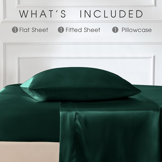 FreshCulture Satin Sheets Twin Size Bed Set - Image 3