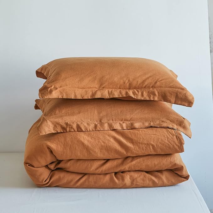 Simple&Opulence 100% Linen Duvet Cover Set 3pcs Basic Style Natural French - Image 9