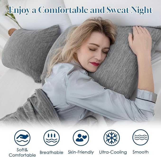 CHOSHOME Cooling Pillow Cases Zipper Pillow Covers Q-Max > 0.45 Zippered - Image 4