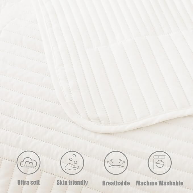 Whale Flotilla Ultra Soft King Quilt Bedding Set, Lightweight Microfiber White - Image 9