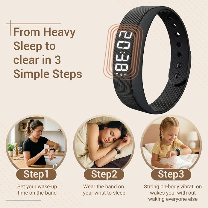 Vibrating Alarm Clock Watches Vibrating Alarm Wristband 40-Day Battery Life - Image 5