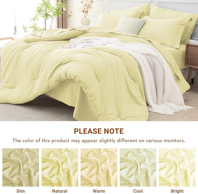 MUXHOMO 7 Pieces King Comforter Set, Soft Bed in a Bag King Size, All Season - Image 6