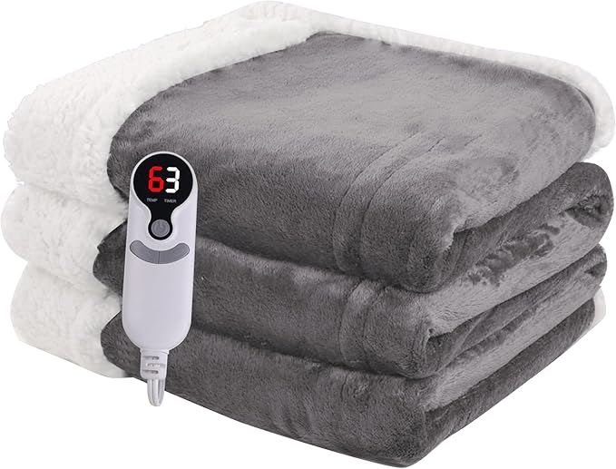 Heated Blanket Electric Throw Size 50''x60'' by Minervada