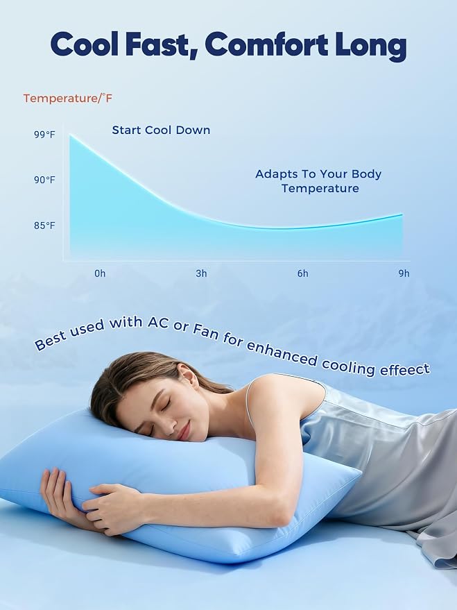 Avolare Cooling Pillow Cases King Size Set of 2, Arc-Chill 3.0 Cooling - Image 2
