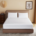 100% Egyptian Cotton Fitted Sheet CK Size White, 600 Thread Count 8-16" Deep by ZaizaiHome