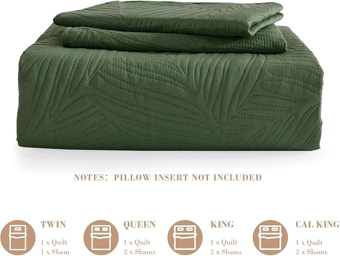 Exclusivo Mezcla Queen Quilt Bedding Set, Lightweight Olive Green Quilts Queen - Image 6