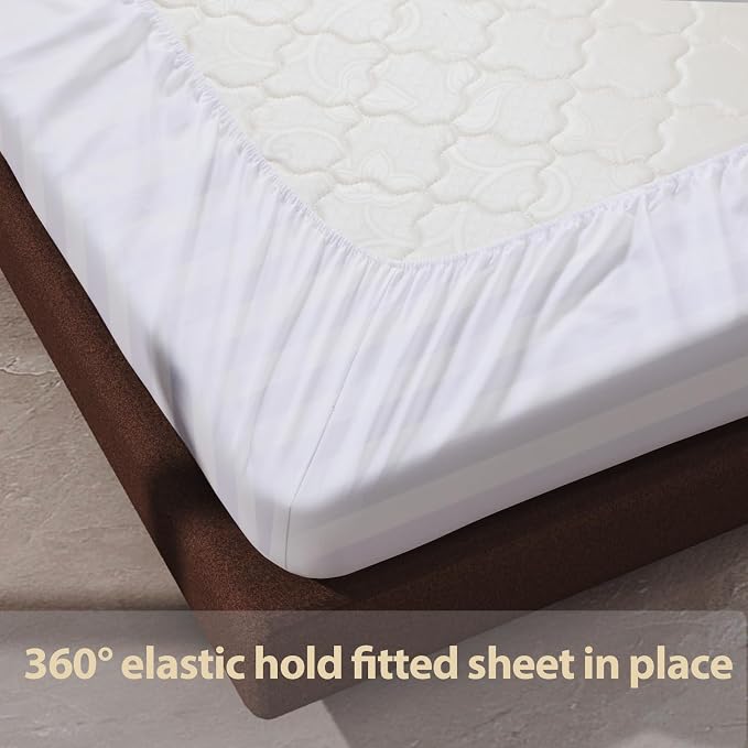2-Pack 100% Egyptian Cotton Fitted Sheet TwinXL Size, 600 Thread Count Cotton - Image 7