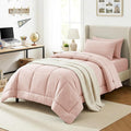CozyLux Twin XL Comforter Set Blush Pink, 5 Pieces Twin Extra Long Bed in a Bag by CozyLux