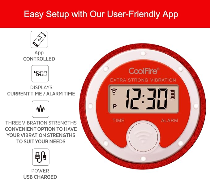 Coolfire Vibrating Alarm Clock Wristband, Silent Wake-Up Watch - Image 3
