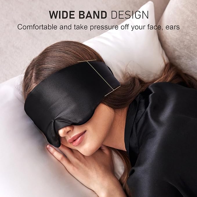 LitBear Silk Sleep Mask for Side Sleeper, Eye Mask Sleeping for Women Men 100% - Image 4