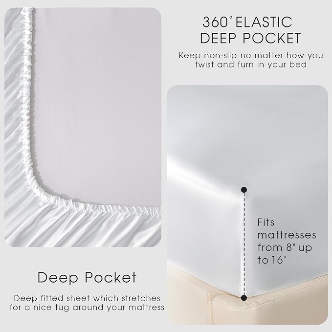 FreshCulture Satin Sheets Twin XL Bed Set - Image 4