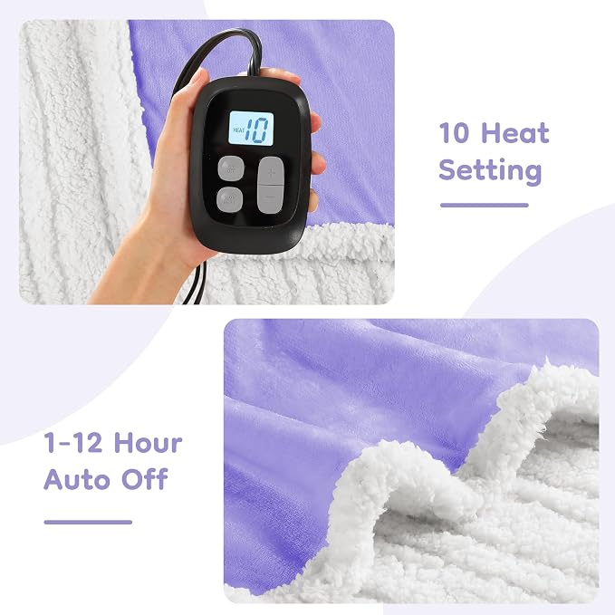 LaffyLo Electric Heated Blanket Full Size 72 x 84, Fast Heating Blanket - Image 3