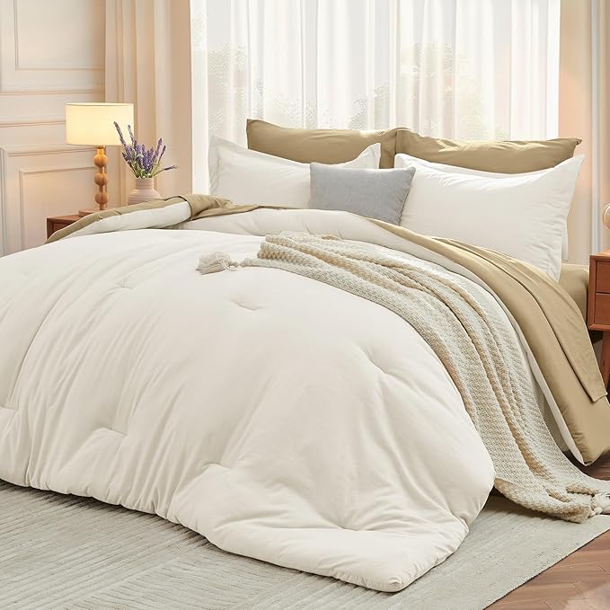 MUXHOMO 7 Pieces King Comforter Set, Soft Bed in a Bag King Size, All Season by MUXHOMO