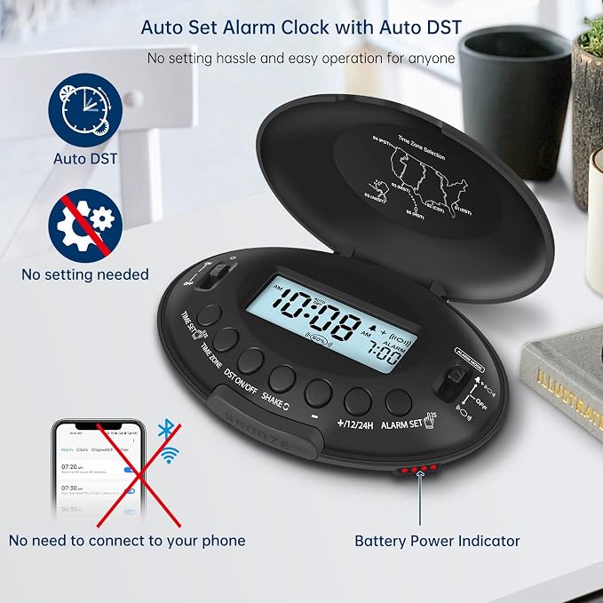 DreamSky Vibrating Alarm Clock for Heavy Sleepers - Image 3