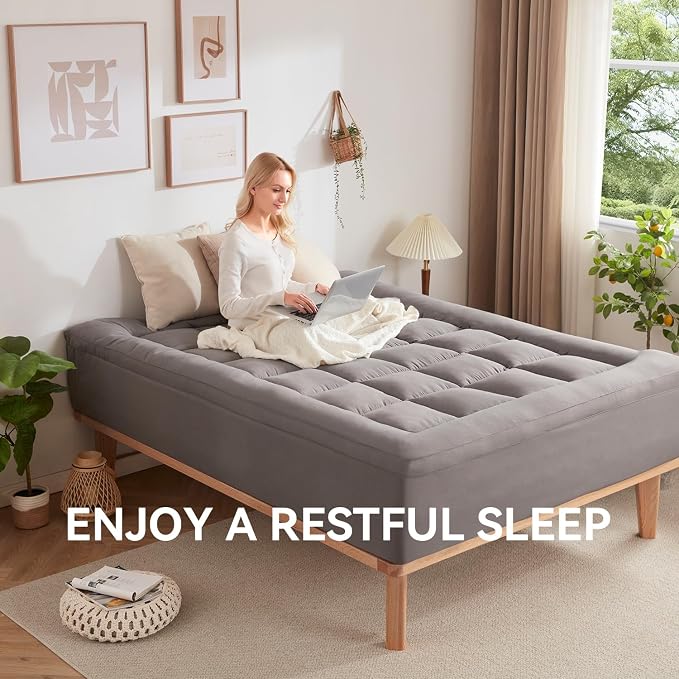 BDEUS Dual Layer 5 Inch Memory Foam Mattress Topper Twin XL Size - Image 8