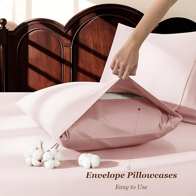 LBRO2M 100% Cotton Sheets Set Deep Pocket 19", 1000 Thread Count King Size 4 - Image 6