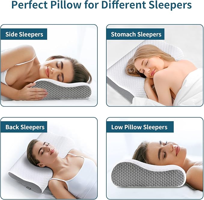 Neck Pillow Memory Foam for Pain Relief Bed Pillow for Sleeping, Ergonomic - Image 6