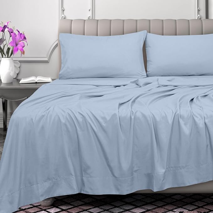 Royale Linens 300 Thread Count 100% Long Staple Combed Cotton Flat Sheet - Image 2