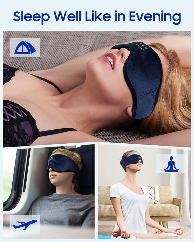 LC-dolida Sleeping Headphones Eye Mask, Sleep Mask - Image 5