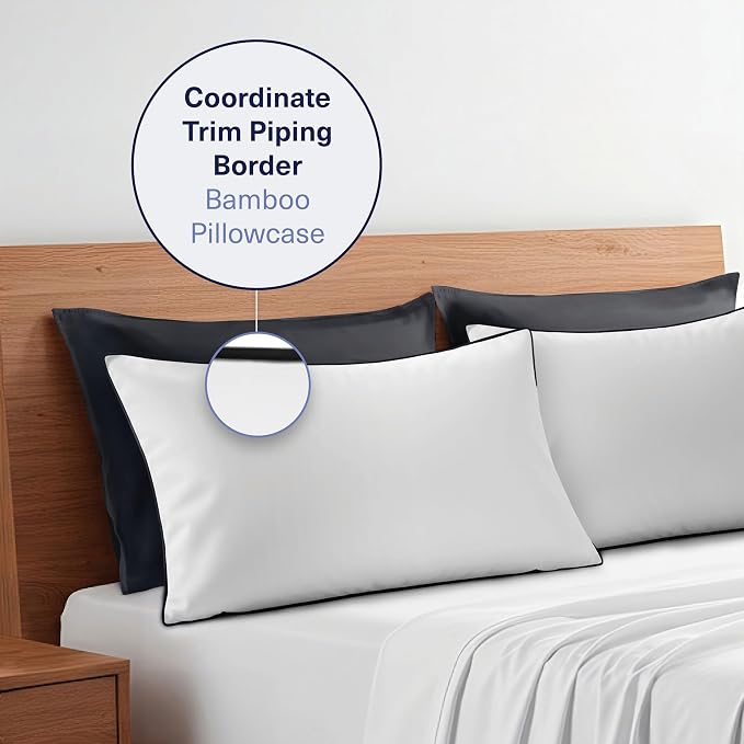 Kickoff Viscose Bamboo Pillowcase, 100% Organic Hidden Zippered Viscose Bamboo - Image 6