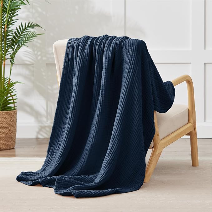 100% Cotton Muslin Blankets Twin XL 66" x 90", 6 Layers Breathable and - Image 3