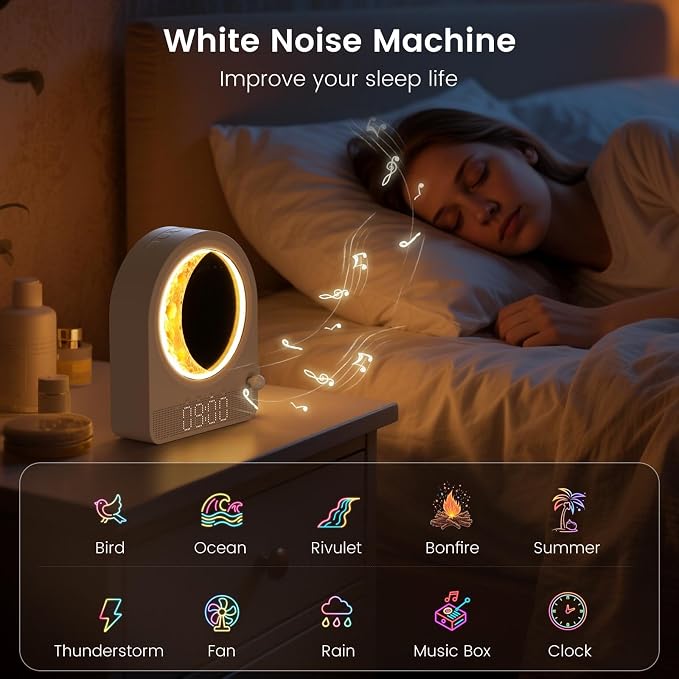 Sunrise Alarm Clock, Dual Alarms, 30/60/90min Timer, Easy Snooze - Image 4