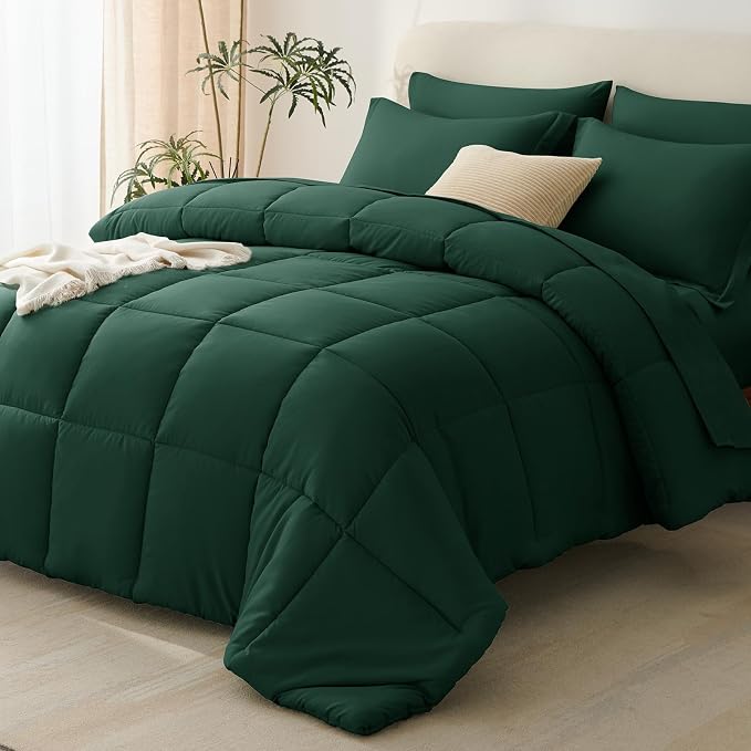 CozyLux King Size Comforter Set Emerald Green by CozyLux