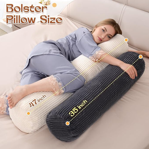 1 MIDDLE ONE Body Pillow for Adults, Long Bolster Pillow for Bed, Decorative - Image 2