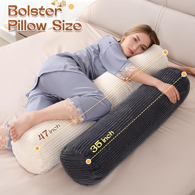 1 MIDDLE ONE Body Pillow for Adults, Long Bolster Pillow for Bed, Decorative - Image 2