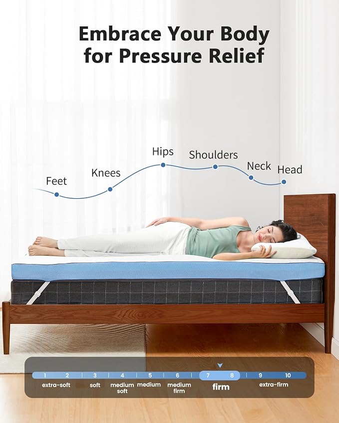 PERLECARE 3 Inch Firm Mattress Topper Full Size, Cooling Gel-Infused & Bamboo - Image 3