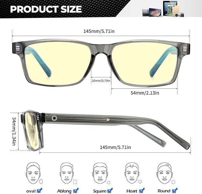 ANYLUV Blue Light Glasses Men Woman, Eye Strain Relief Eye Protection - Image 4