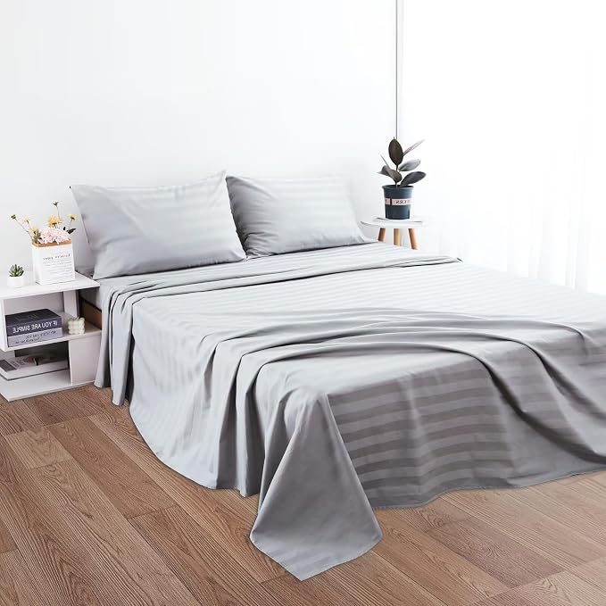 2-Pack Cotton Queen Flat Sheet Only, 600 Thread Count 100% Egyptian Cotton Top - Image 5