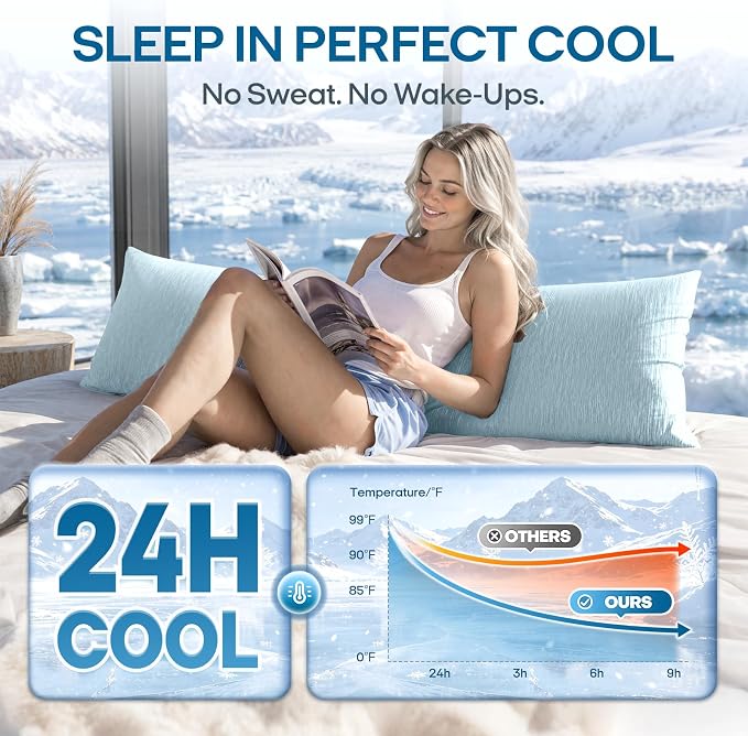 ZonLi Cooling Body Pillowcase for Hot Sleepers, Breathable Body Pillow Cover - Image 2
