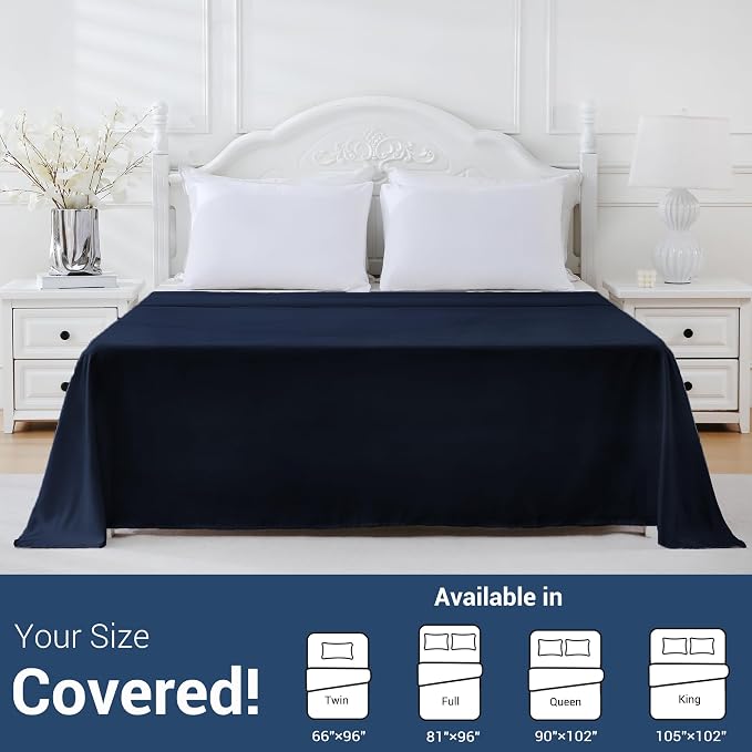 Queen Flat Sheet Only, 1 Pack Top Bed Sheets, Soft Breathable Brushed - Image 5