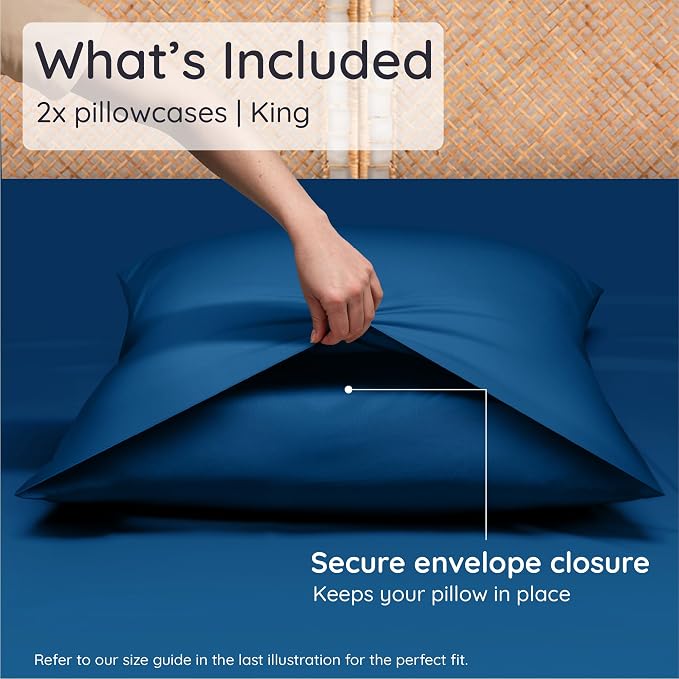 Bambaw 100% Viscose Derived from Bamboo Pillowcase King Size – Set of 2 Cooling - Image 2