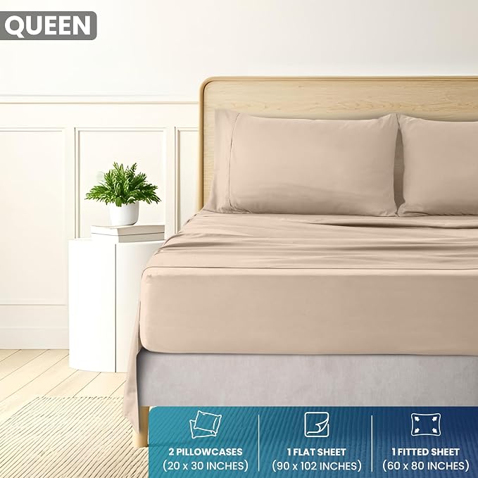 Utopia Bedding Queen Size 4 Piece Sheet Set - Image 2