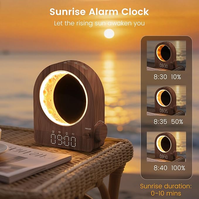 Sunrise Alarm Clock, Dual Alarms, 30/60/90min Timer, Easy Snooze - Image 3