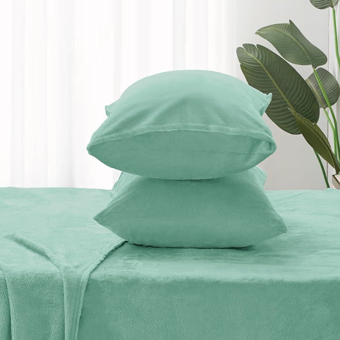 BEDELITE Flannel Sheets Twin Size Haze Blue - Image 7
