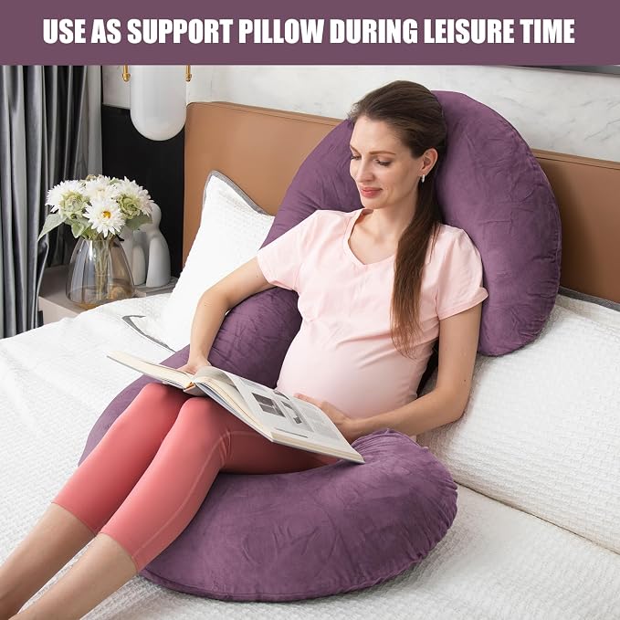 1 MIDDLE ONE Pregnancy Pillow, C Shaped Full Body Pregnant Women Sleeping Pillow - Image 5