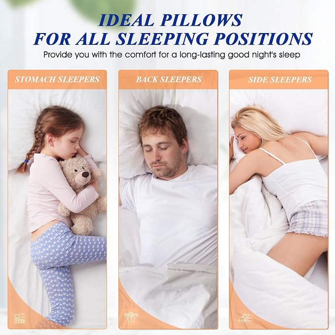 MZOIMZO Bed Pillows for Sleeping- Medium Soft, Queen Size Set of 2, Cooling - Image 5