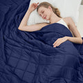 Navy Blue Weighted Blanket for Adults 12lbs, Queen Size Cooling Heavy Throw by BETU