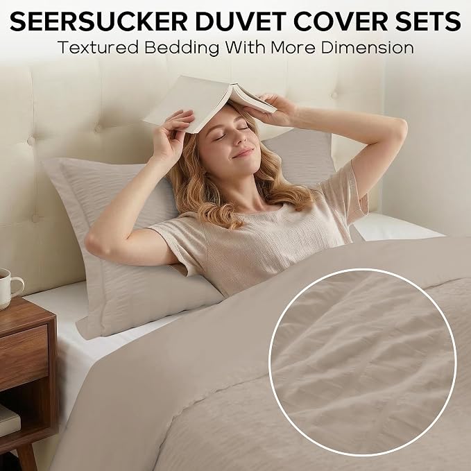 Cozyide Linen Twin Duvet Cover, 2 Pieces Bedding Duvet Covers, Soft Breathable - Image 2