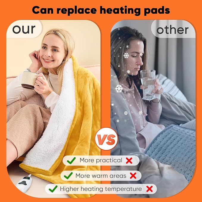 greenoak Heated Blanket Electric Full 72"X84", Heating Blankets - Image 5